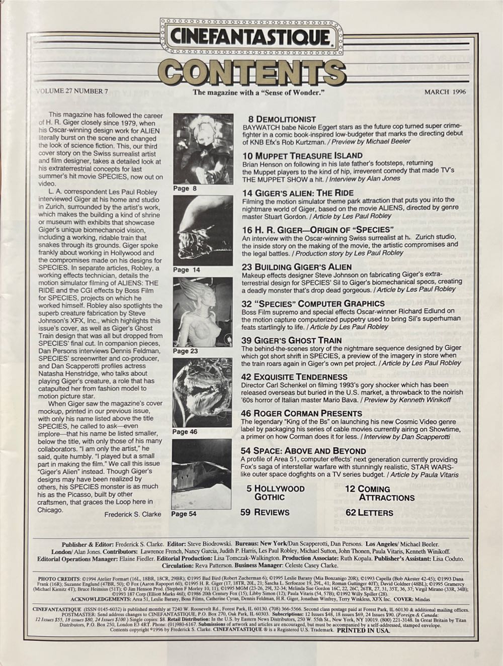 Cinefantastique 27-7 Alien  magazine collectible - Main Image 2