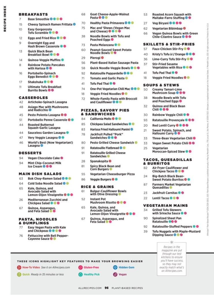 allrecipes Plant Based Recipes  2021 May  (May) magazine collectible - Main Image 2