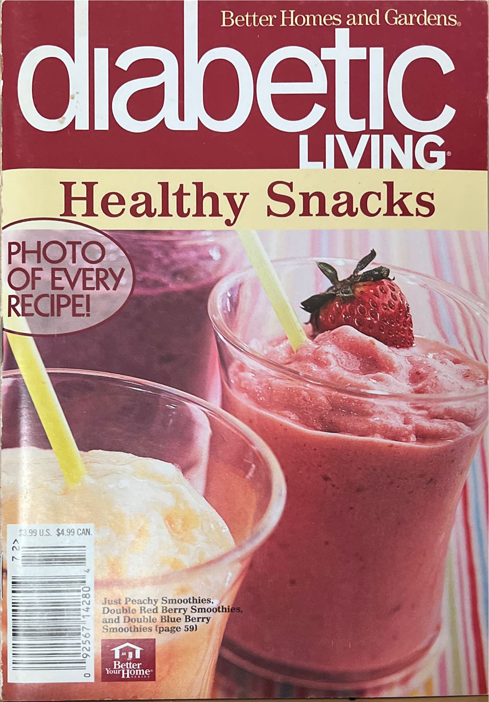 Better Homes And Gardens Diabetic Living Healthy Snacks  magazine collectible [Barcode 09256714280472] - Main Image 1