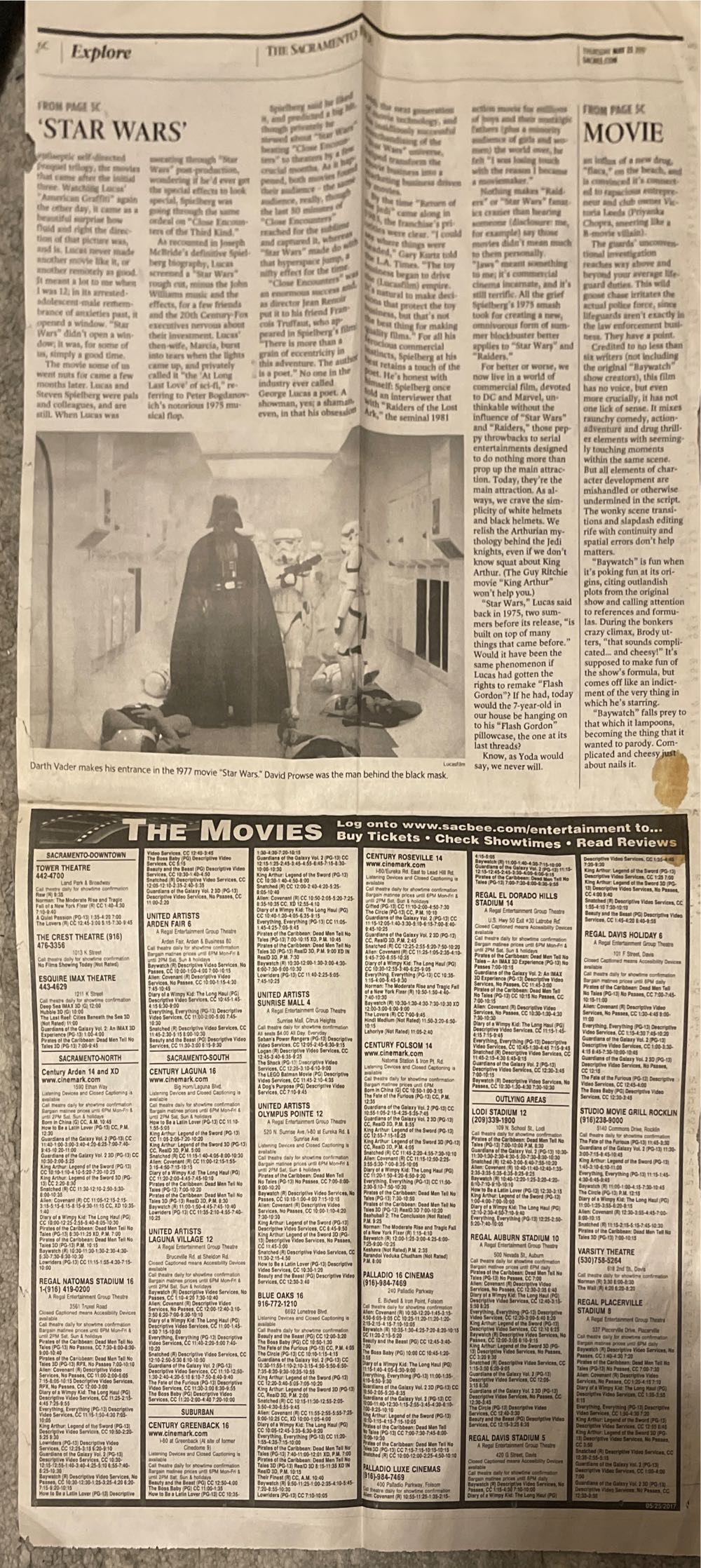 Explore Media Entertainment Star Wars Looking Back After 40 Years / The Sacramento Bee  (May) magazine collectible - Main Image 2