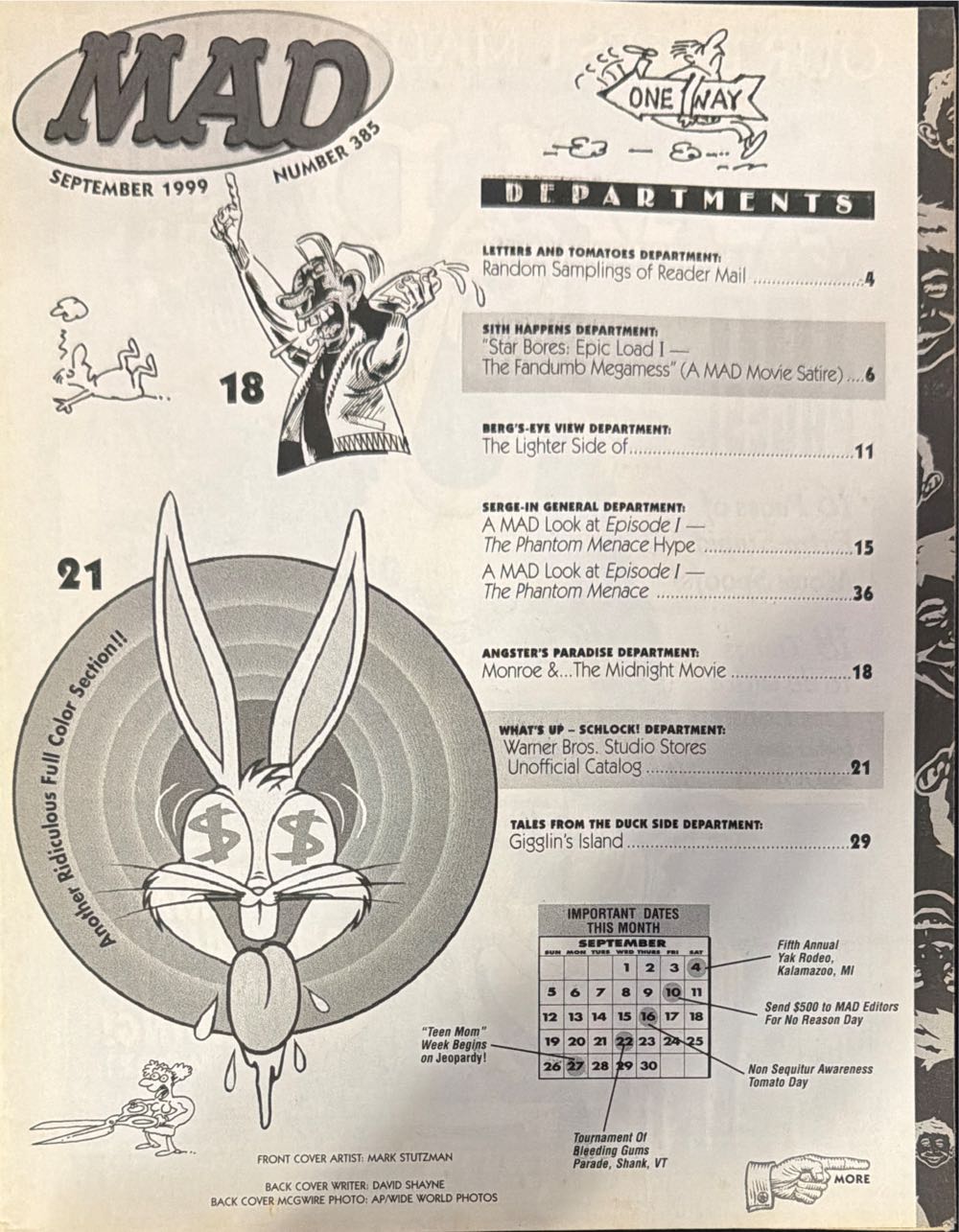 Mad Magazine  (September) magazine collectible [Barcode 07447033230509] - Main Image 3