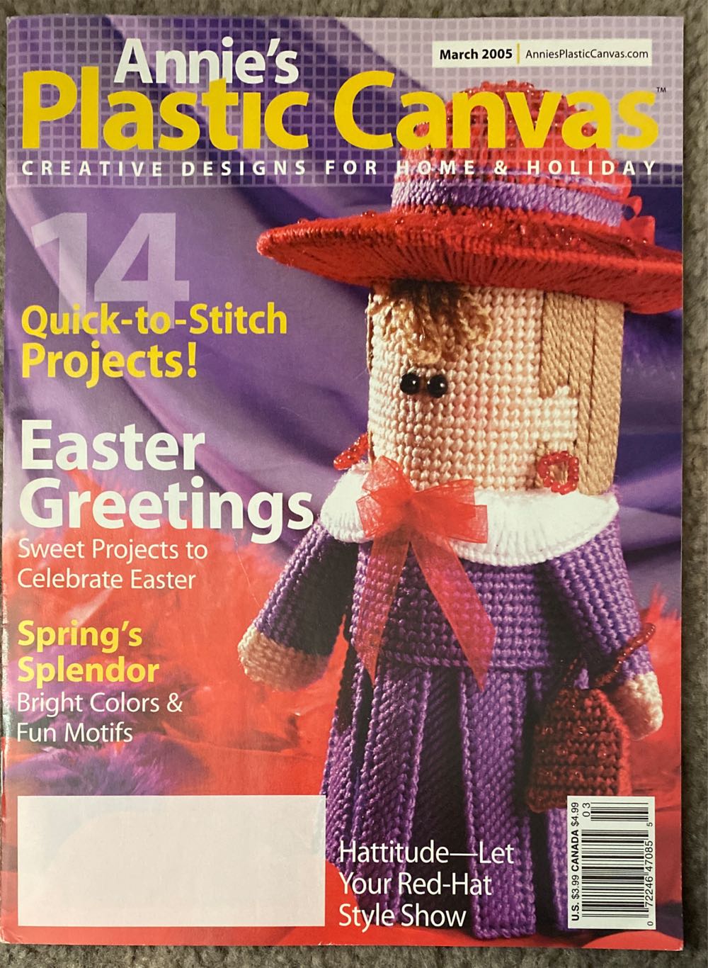 Canvas May Annies Plastic Canvas Pattern Book 14 Designs 2006 No. Issue Annie’s Volume 15 March Needlepoint 3 2004 September January 2005 Vintage 19  (May) magazine collectible [Barcode 072246470855] - Main Image 2