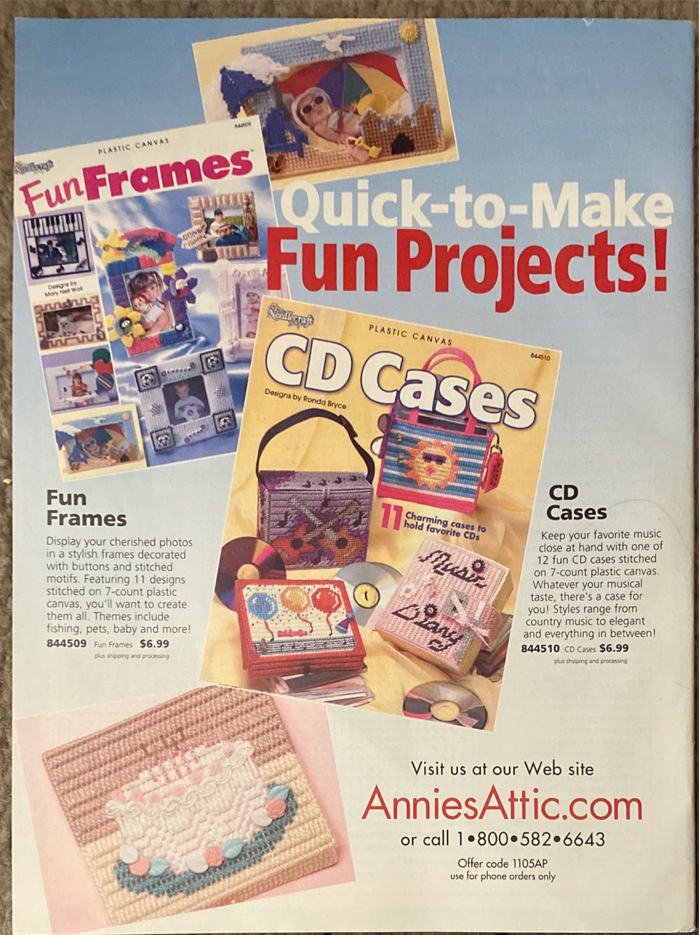 Canvas May Annies Plastic Canvas Pattern Book 14 Designs 2006 No. Issue Annie’s Volume 15 March Needlepoint 3 2004 September January 2005 Vintage 19  (May) magazine collectible [Barcode 072246470855] - Main Image 3