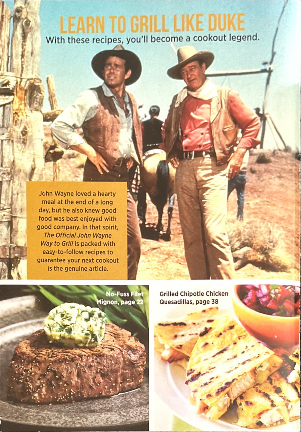 Topix The Official John Wayne Way To Grill Great Stories & Manly Meals Shared By Duke’s Family  (July) magazine collectible [Barcode 07447070074607] - Main Image 2