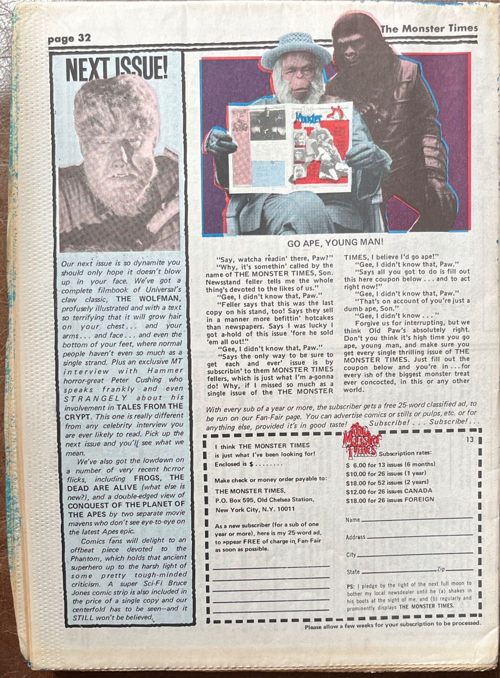 The Monster Times  (July) magazine collectible - Main Image 2