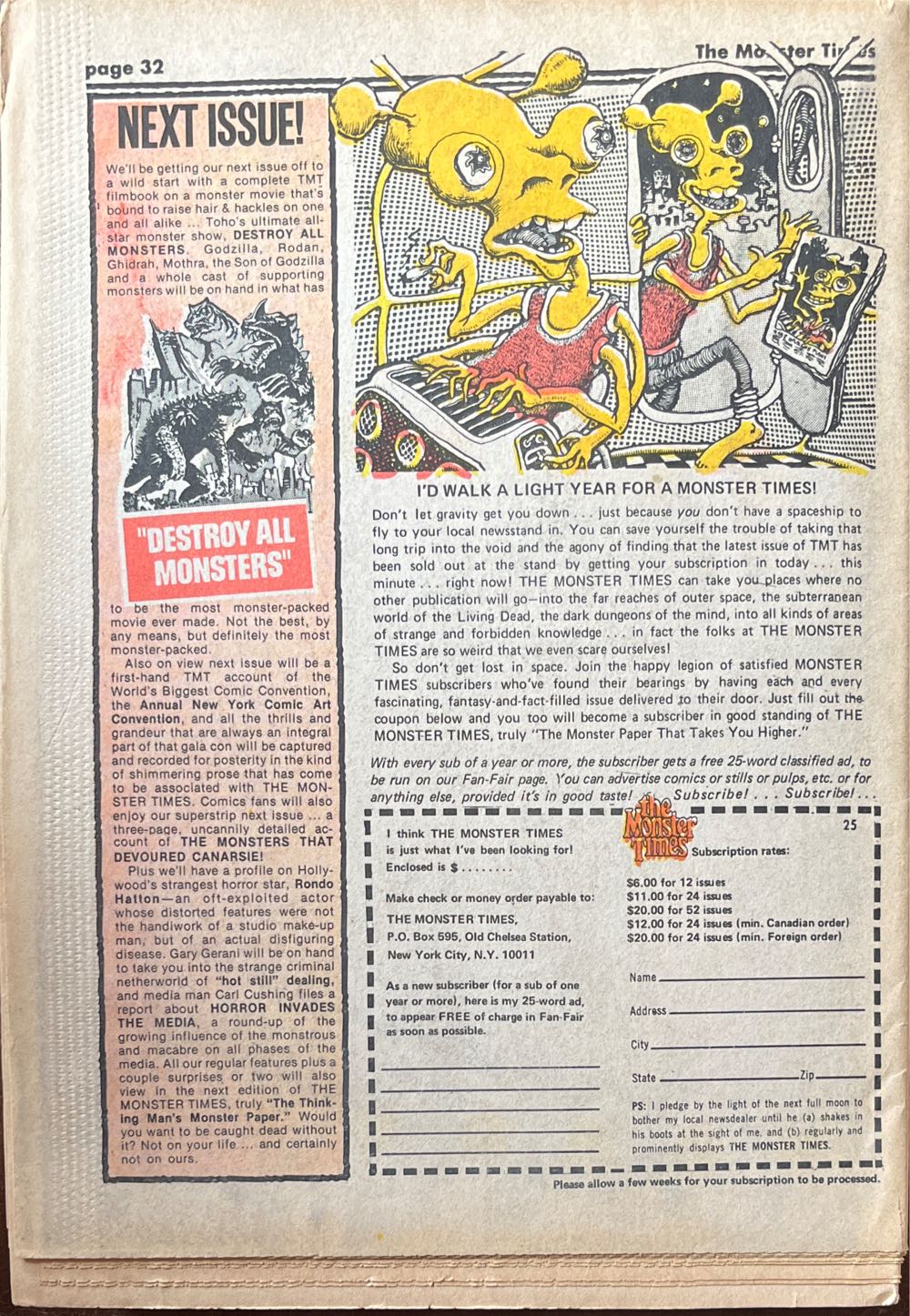 The Monster Times  (August) magazine collectible - Main Image 2