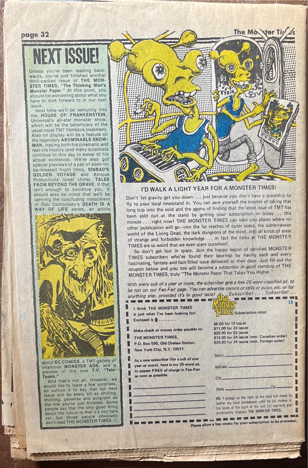 The Monster Times  (November) magazine collectible - Main Image 2