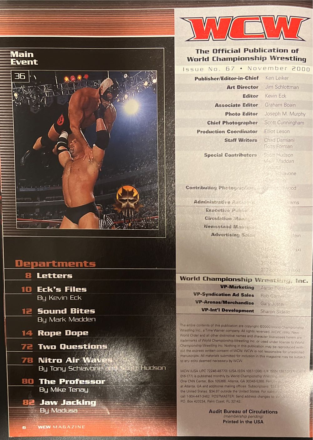 WCW Magazine  (November) magazine collectible [Barcode 07189648770167] - Main Image 2