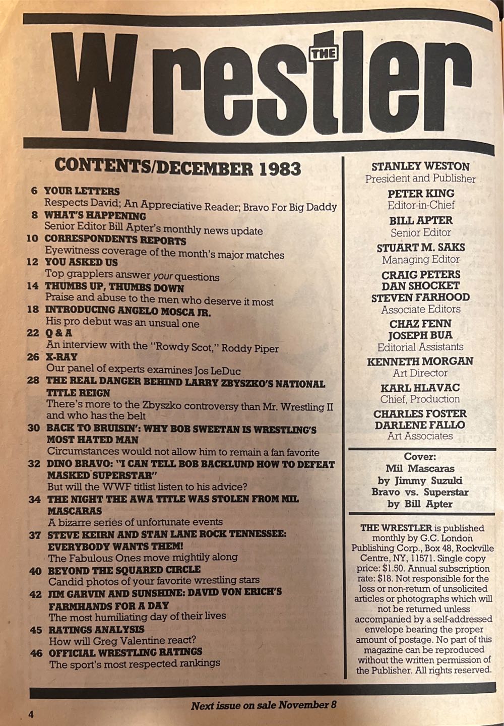 The Wrestler  (December) magazine collectible [Barcode 07189647951512] - Main Image 2