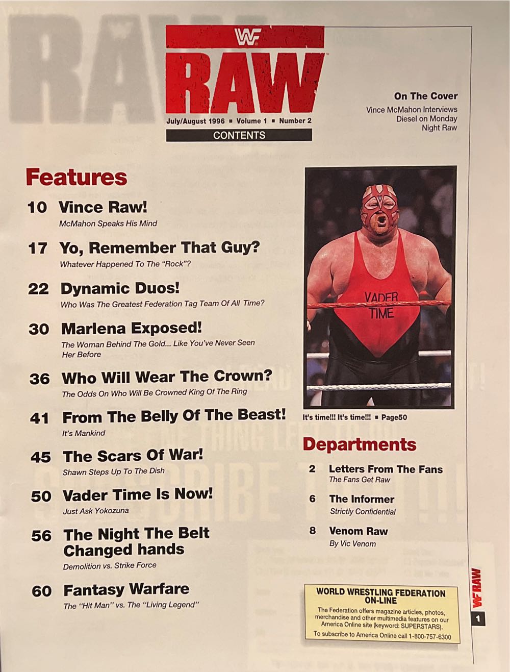 WWF Raw Magazine  (August) magazine collectible [Barcode 07189647483108] - Main Image 2
