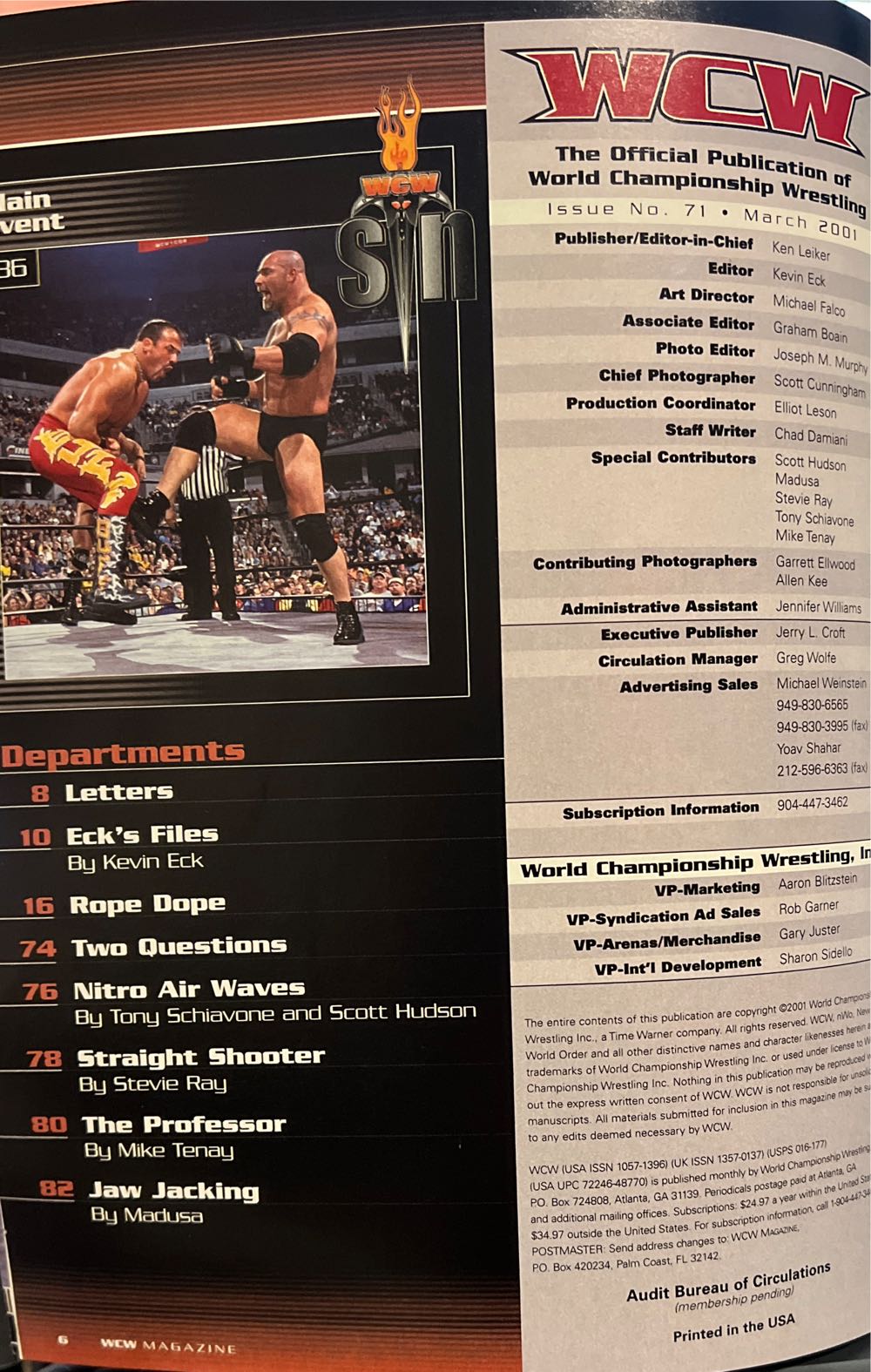 WCW Magazine  (March) magazine collectible [Barcode 07148602377771] - Main Image 3