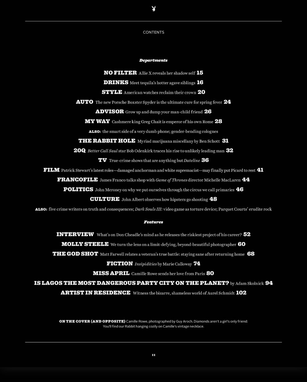 PB6304 Playboy April 2016  (April) magazine collectible [Barcode 07436902460104] - Main Image 2