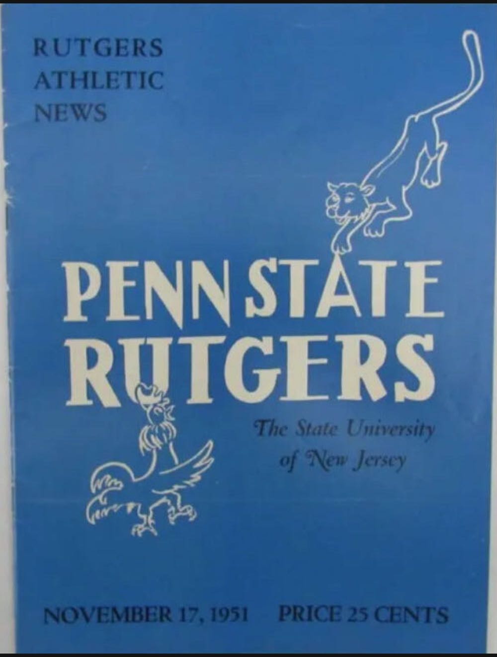 Rutgers Athletic News 1951  (November) magazine collectible - Main Image 1
