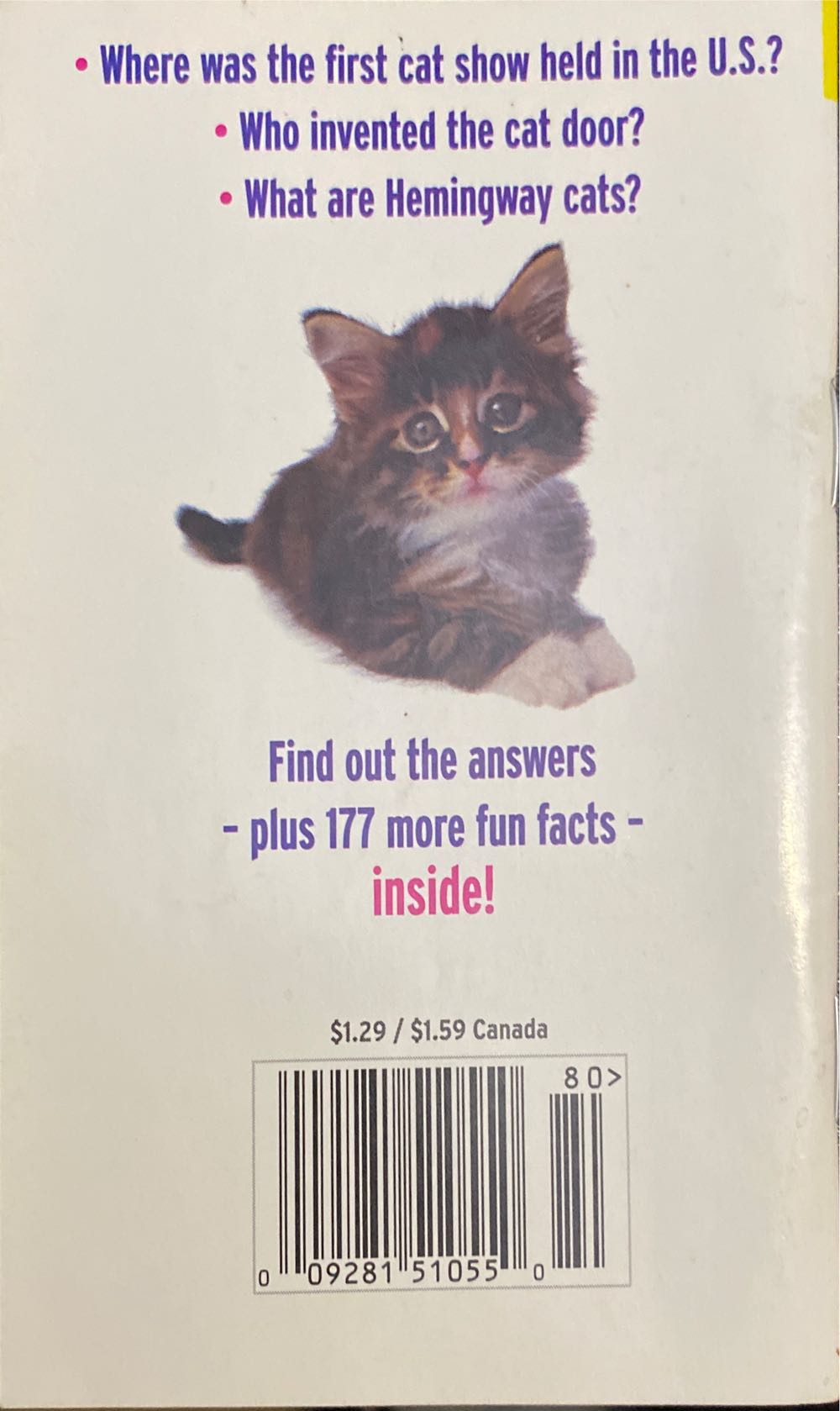 180 Amazing Cat Facts  magazine collectible [Barcode 00928151055020] - Main Image 2