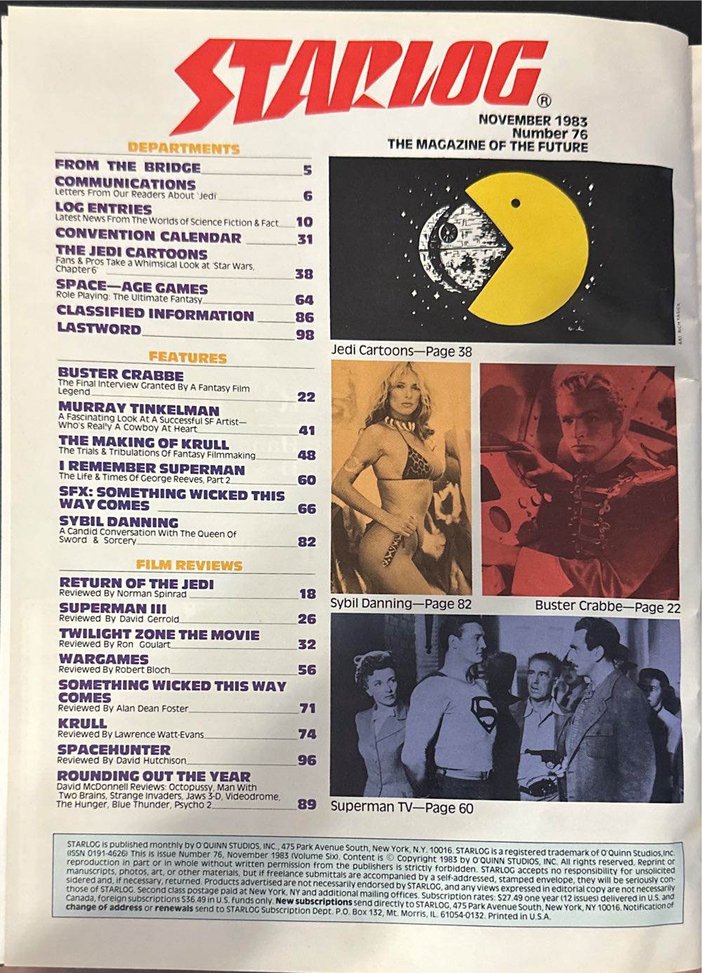 Starlog  (November) magazine collectible [Barcode 07189649112811] - Main Image 3