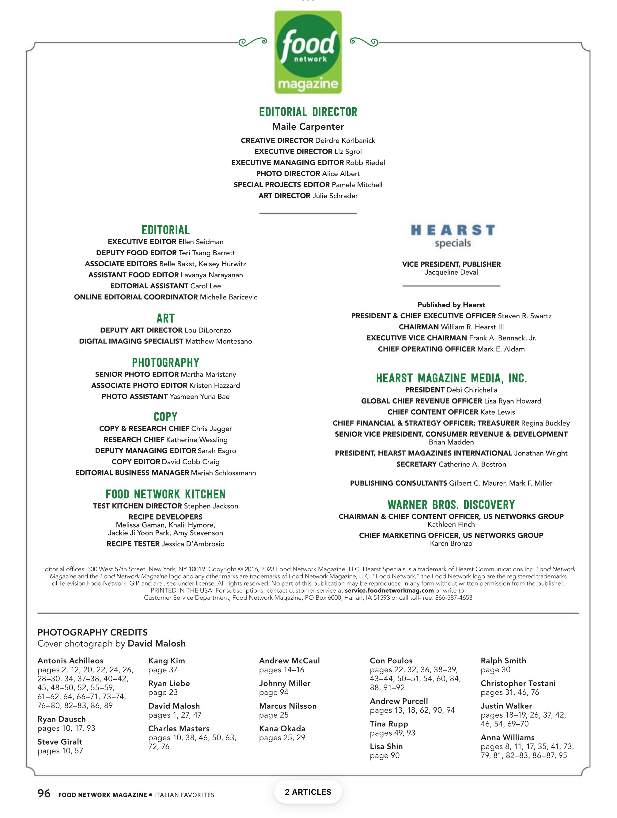 Food Network Italian Favorites  2023 February  (February) magazine collectible - Main Image 2