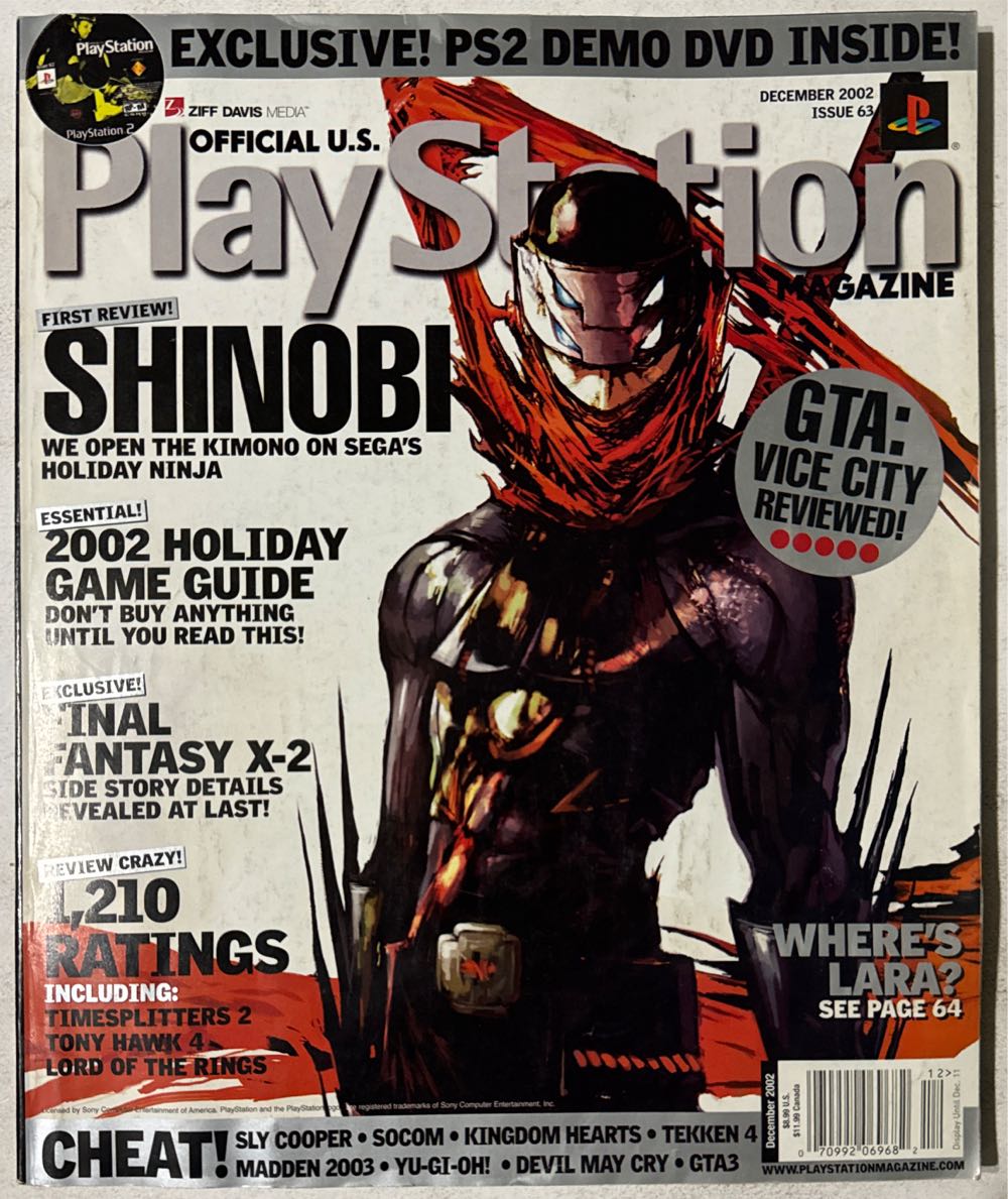 Official U.S. Playstation Magazine 63 W/Demo  (December) magazine collectible [Barcode 07099206968282] - Main Image 1