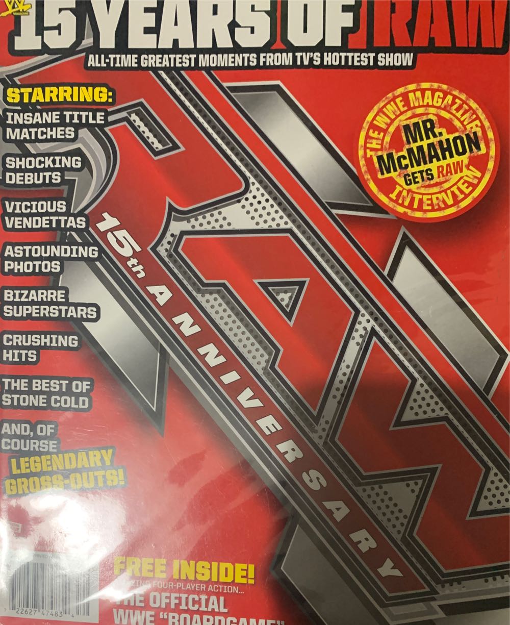 WWE Presents 15 Years Of Raw  (February) magazine collectible [Barcode 72262747483479] - Main Image 1