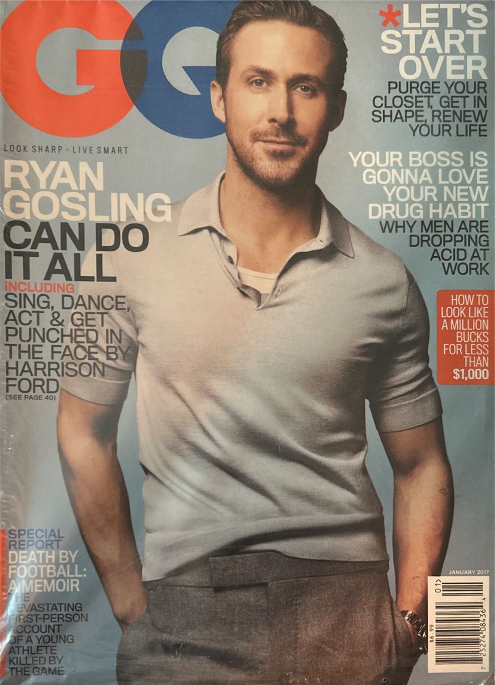 Ryan Gosling Can Do It All  (January) magazine collectible [Barcode 72527408436401] - Main Image 1