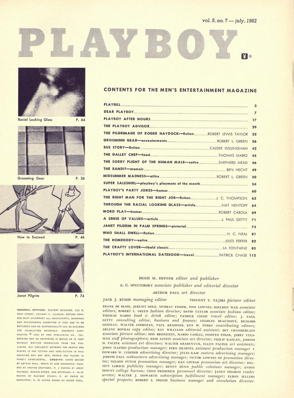 PB0907 Playboy July 1962  (July) magazine collectible - Main Image 2