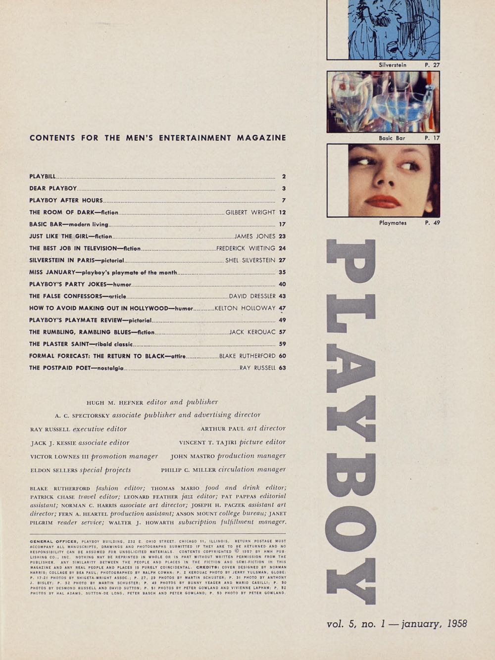 PB0501 Playboy January 1958  (January) magazine collectible - Main Image 2