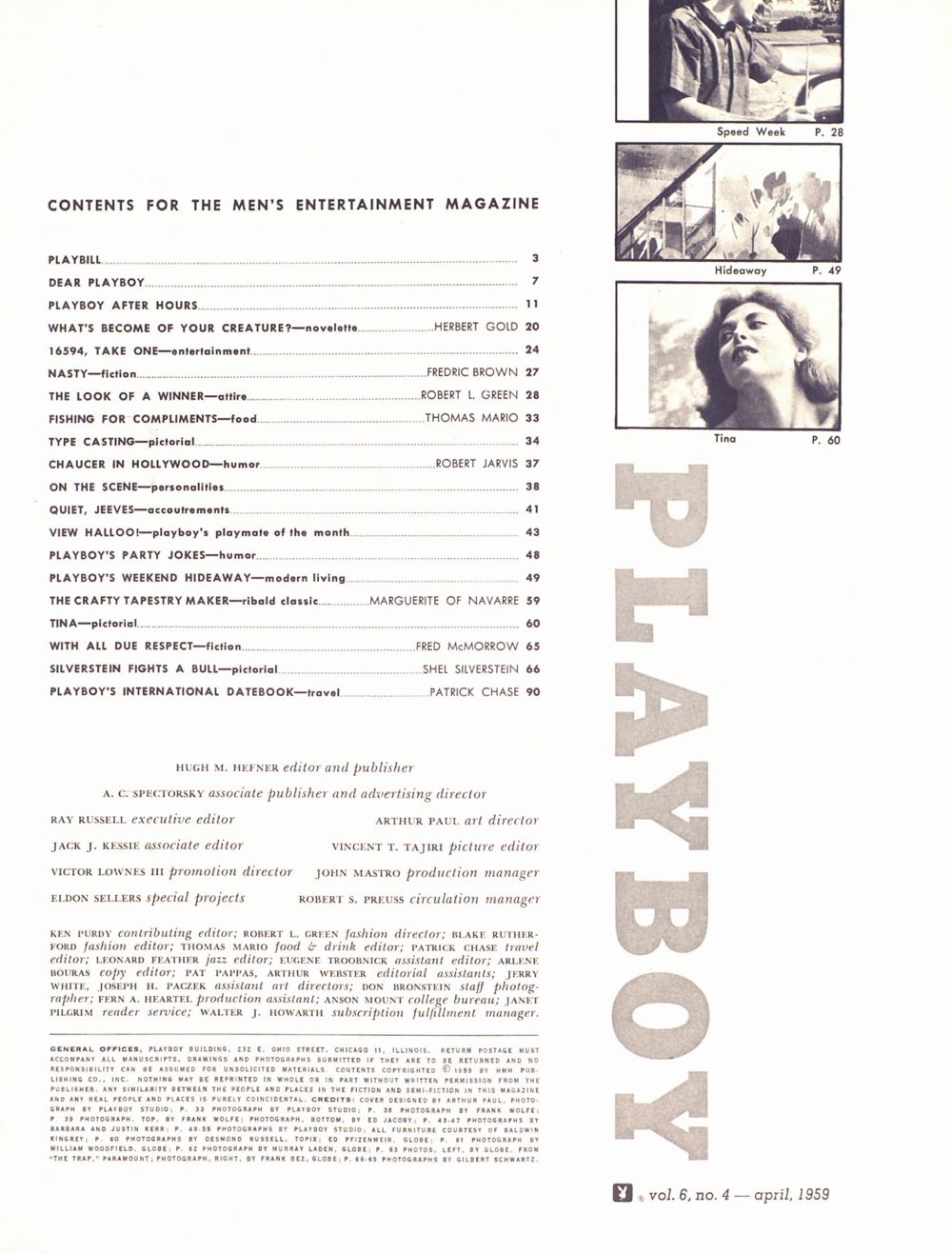 PB0604 Playboy April 1959  (April) magazine collectible - Main Image 2