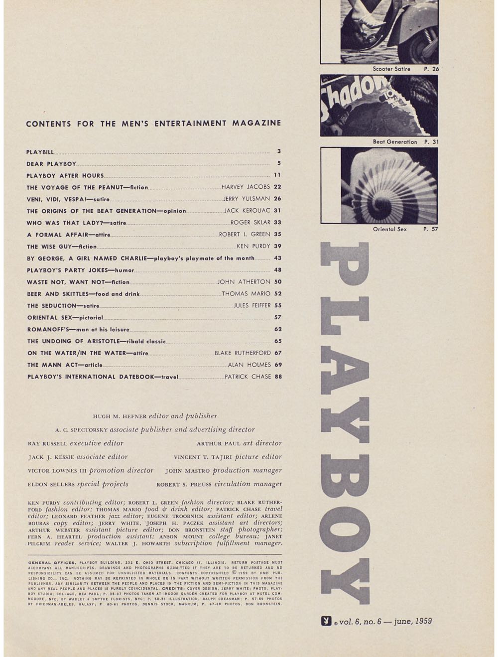 PB0606 Playboy June 1959  (June) magazine collectible - Main Image 2