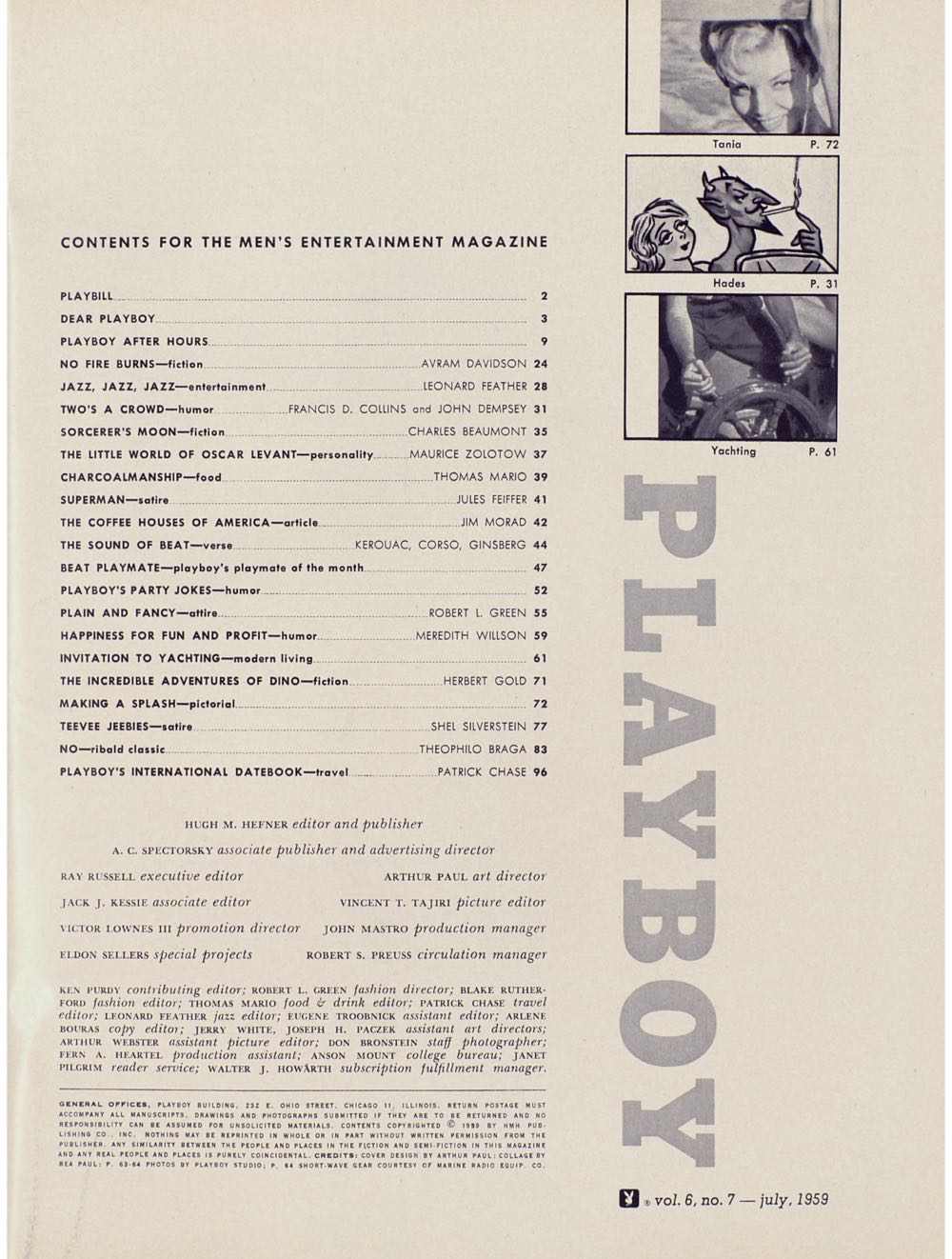 PB0607 Playboy July 1959  (July) magazine collectible - Main Image 2