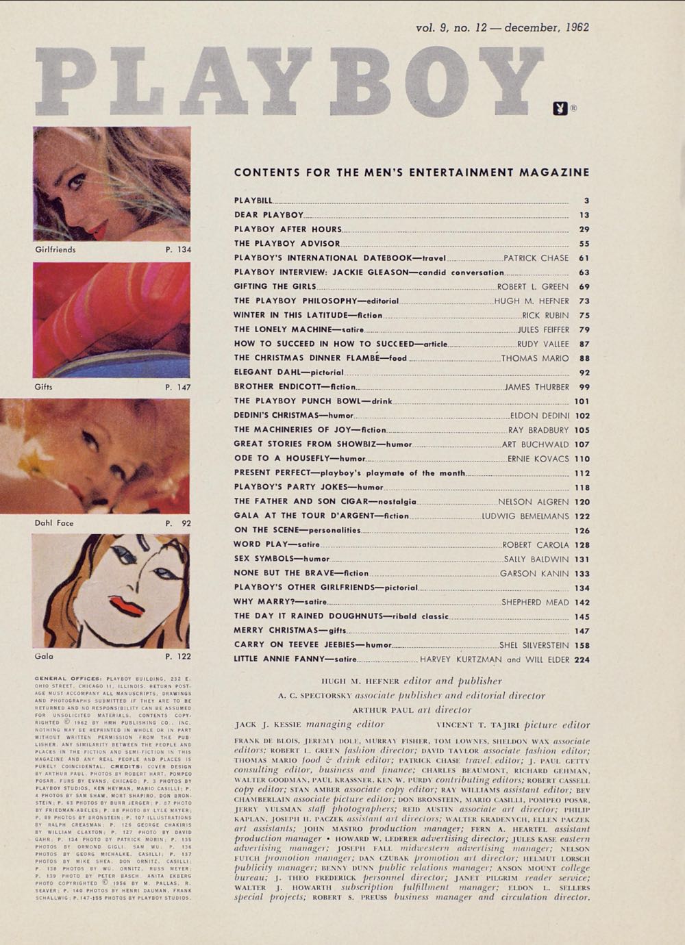 PB0912 Playboy December 1962  (December) magazine collectible - Main Image 3