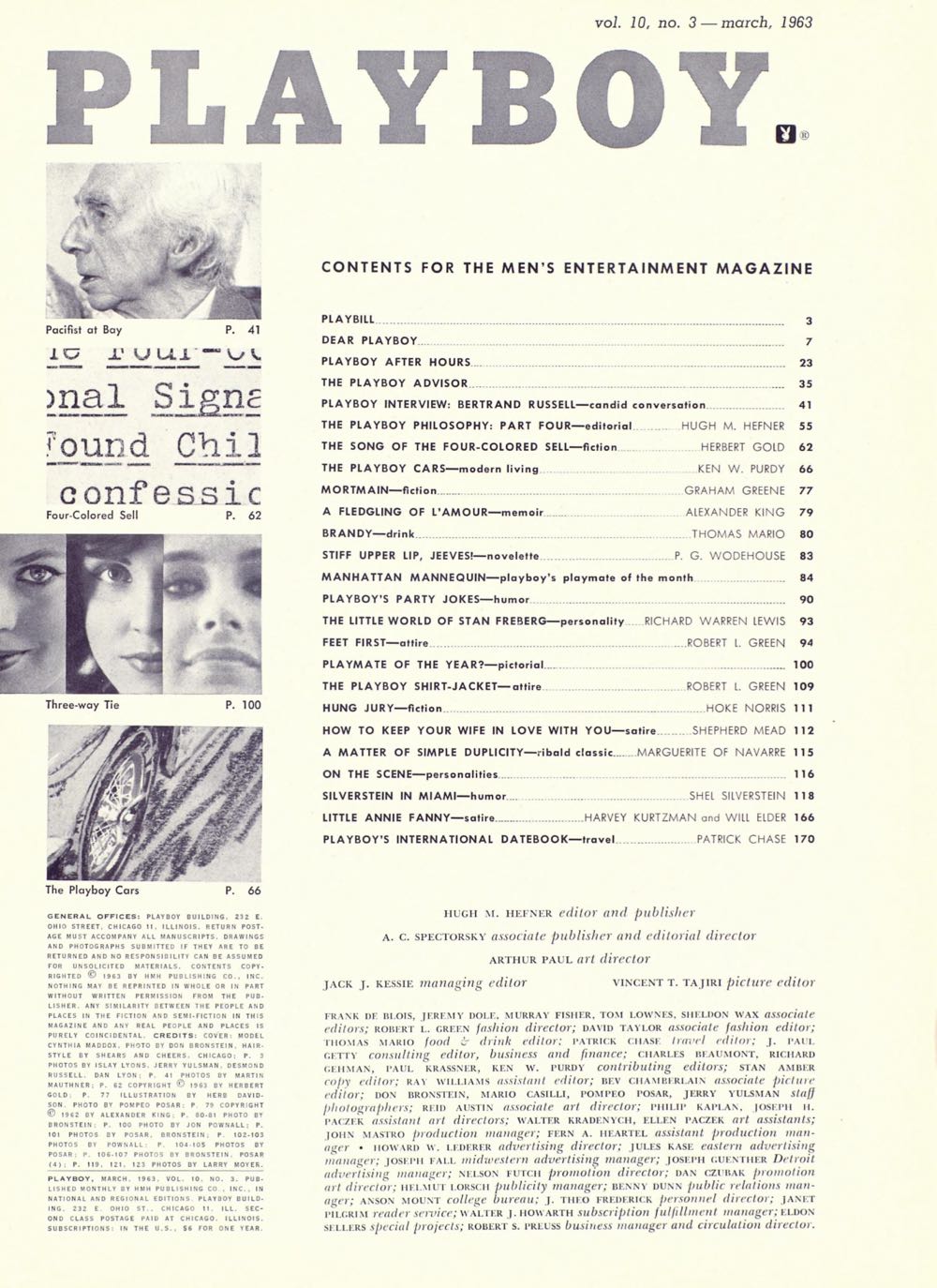 PB1003 Playboy March 1963  (March) magazine collectible - Main Image 2