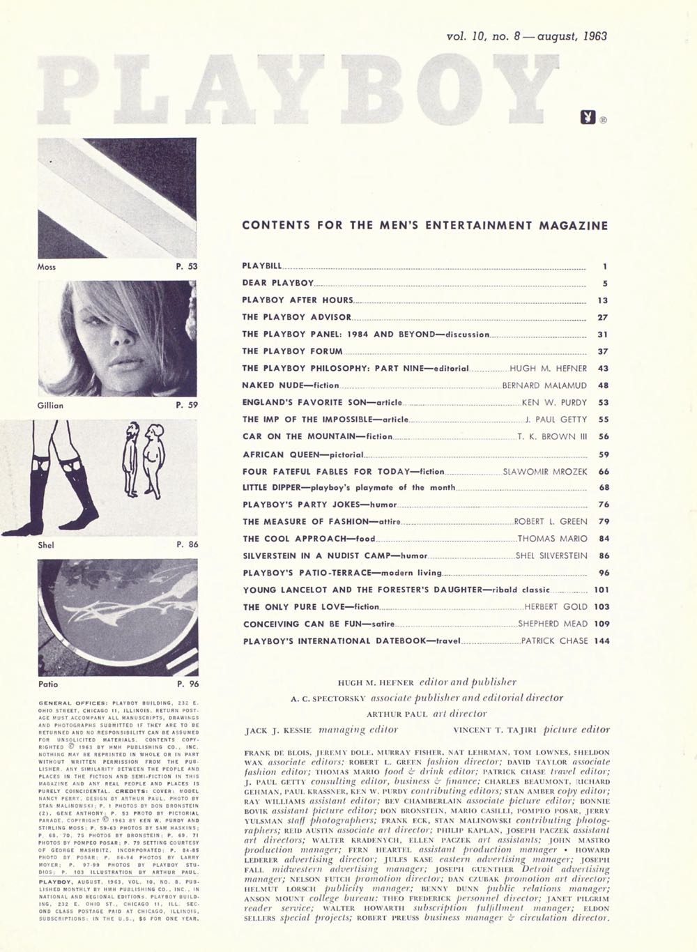 PB1008 Playboy August 1963  (August) magazine collectible - Main Image 2