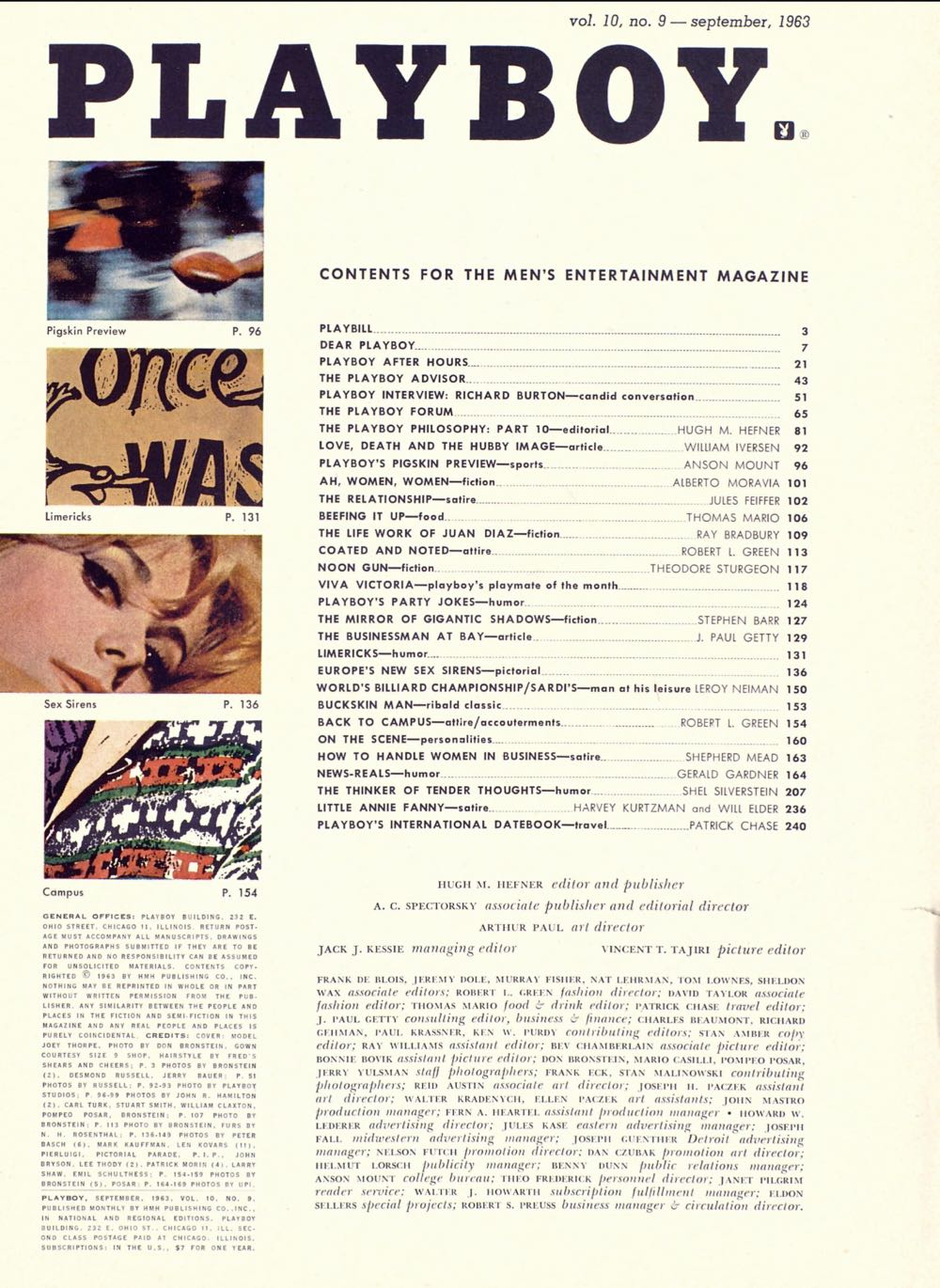 PB1009 Playboy September 1963  (September) magazine collectible - Main Image 2