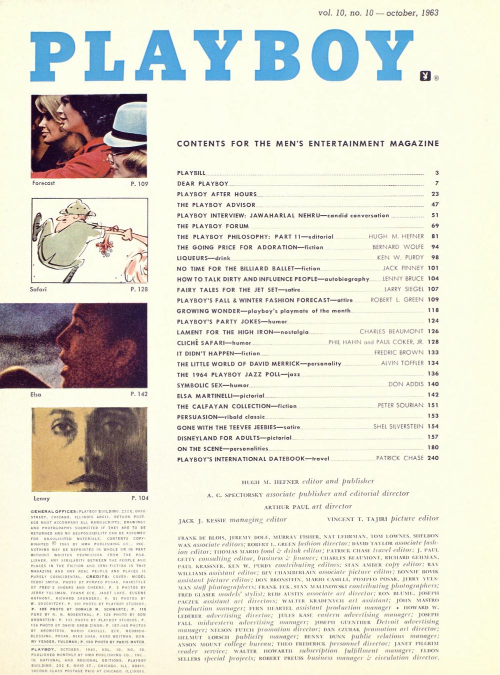 PB1010 Playboy October 1963  (October) magazine collectible - Main Image 2