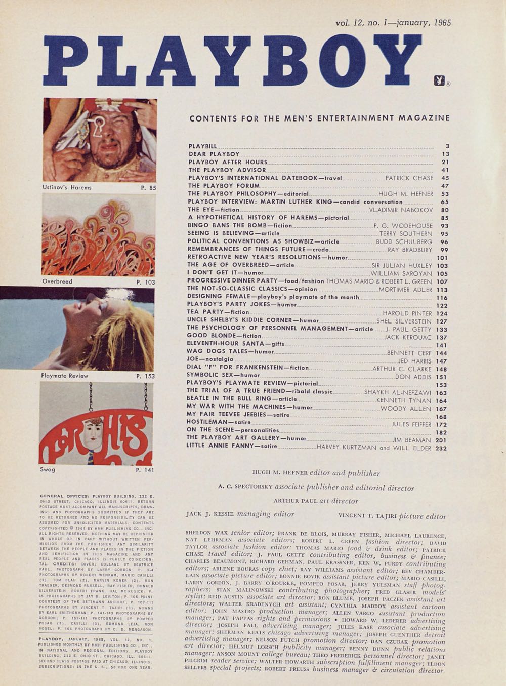 PB1201 Playboy January 1965  (January) magazine collectible - Main Image 2