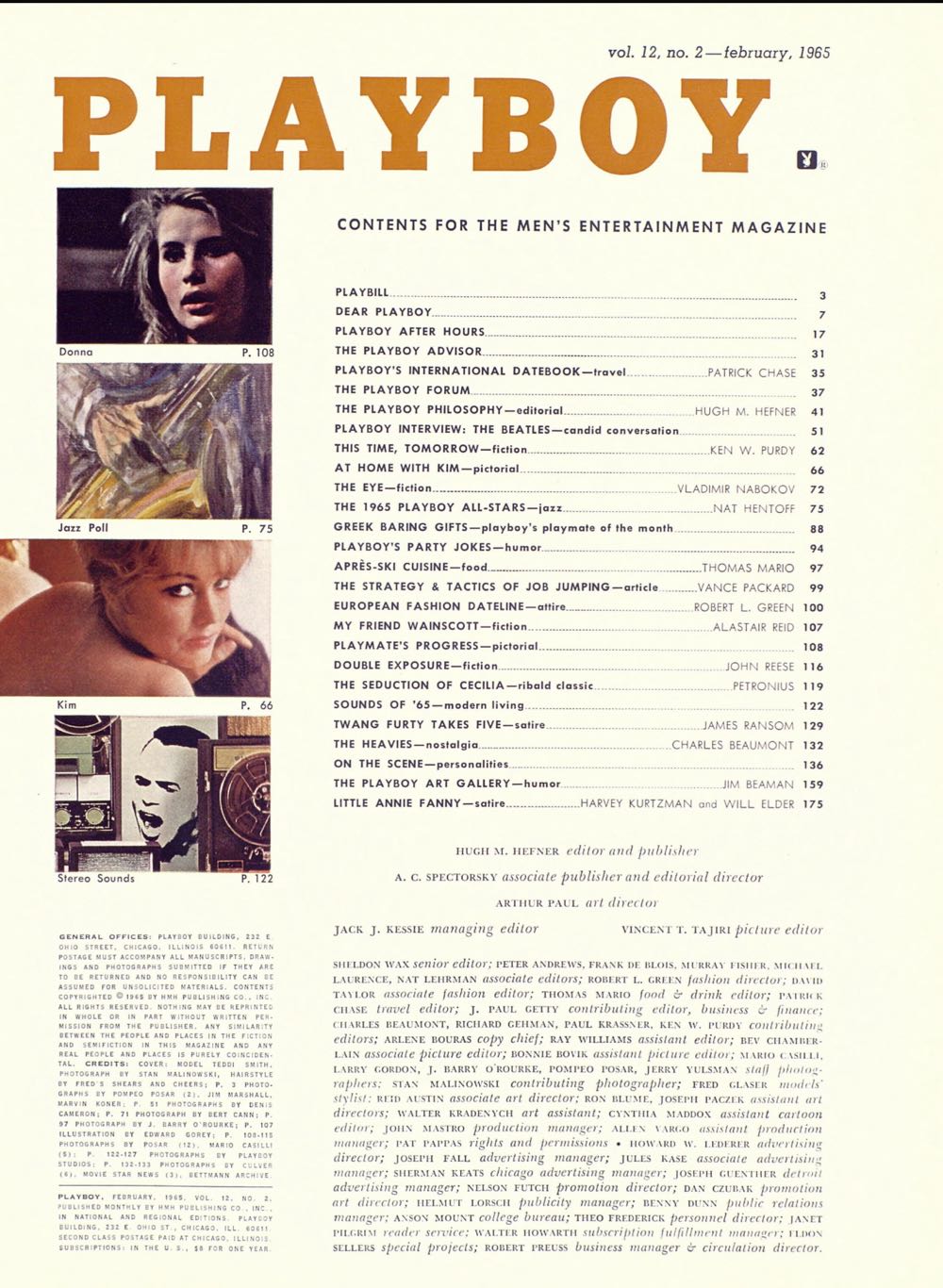 PB1202 Playboy February 1965  (February) magazine collectible - Main Image 2