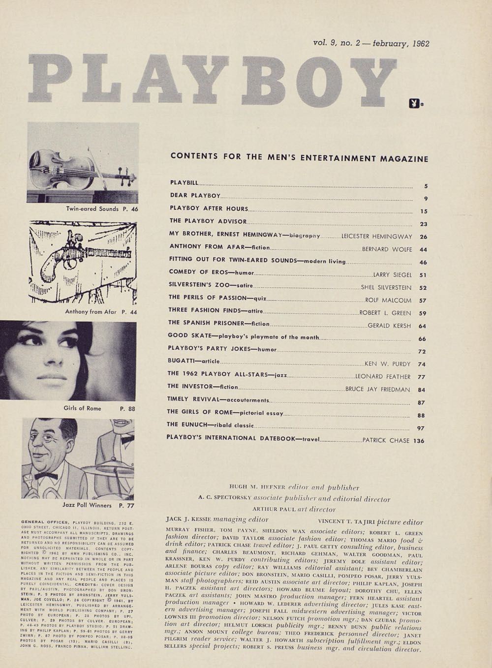 Playboy February 1962  (February) magazine collectible - Main Image 2