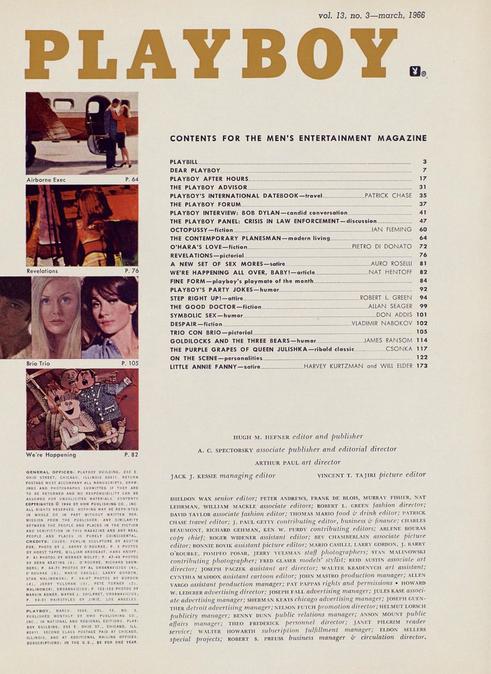 PB1303 Playboy March 1966  (March) magazine collectible - Main Image 2