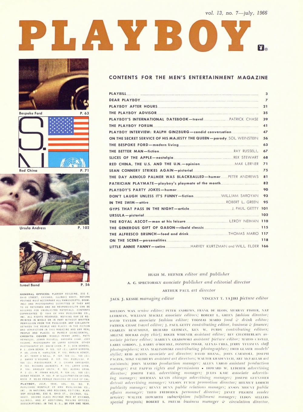 PB1307 Playboy July 1966  (July) magazine collectible - Main Image 2