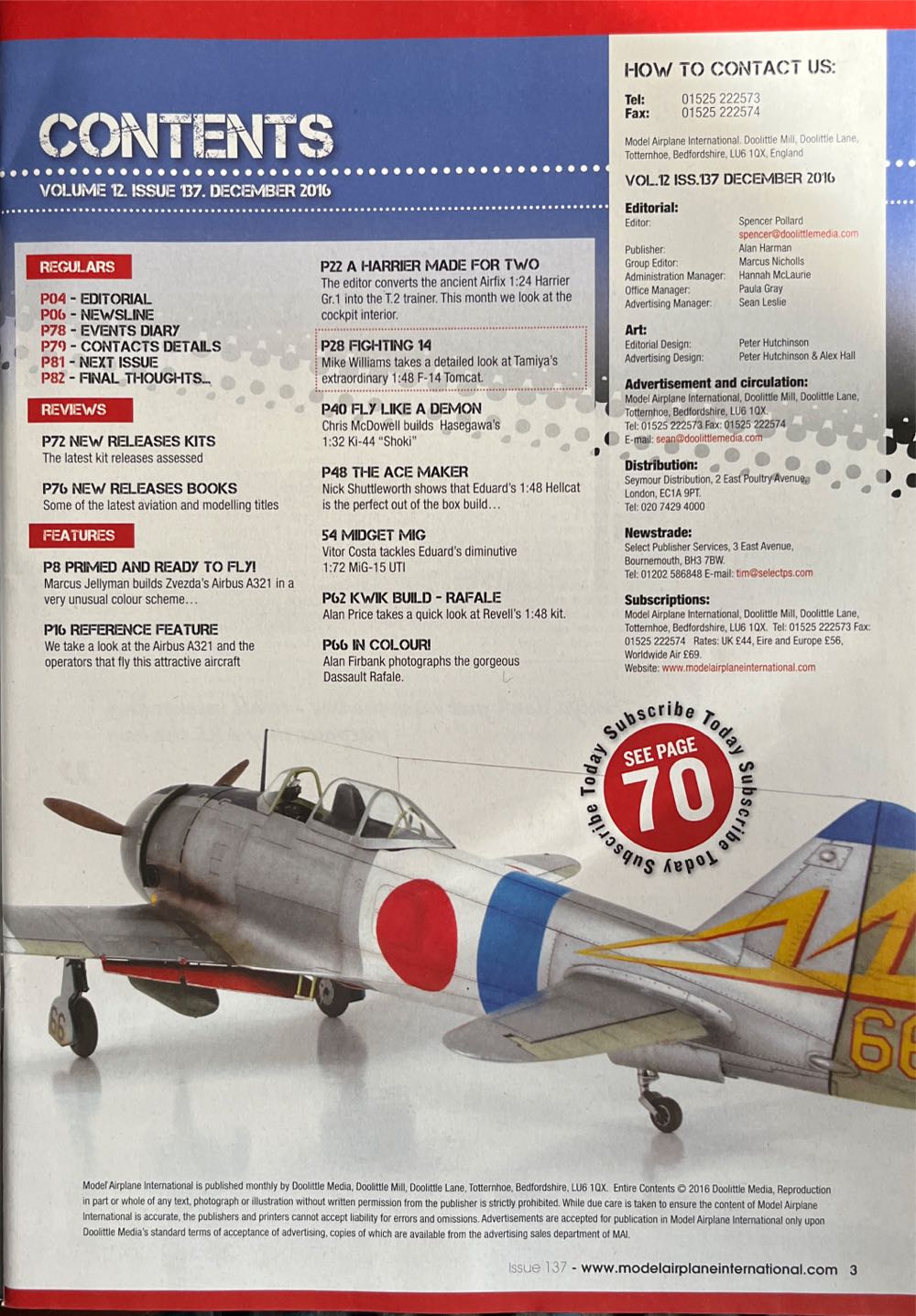 Model Airplane International Issue 137  (December) magazine collectible [Barcode 977174750405237] - Main Image 2