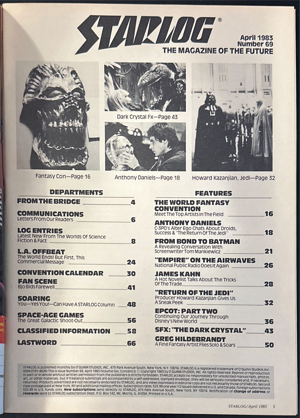 Starlog  (April) magazine collectible [Barcode 07189649112804] - Main Image 3