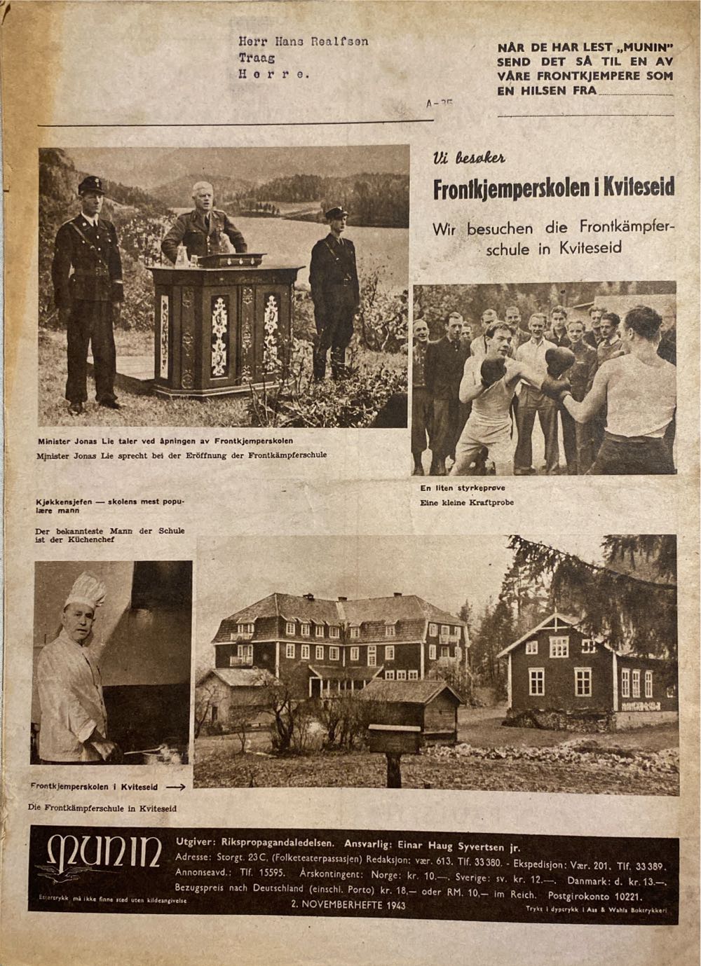 Munin (H)  (November) magazine collectible - Main Image 2