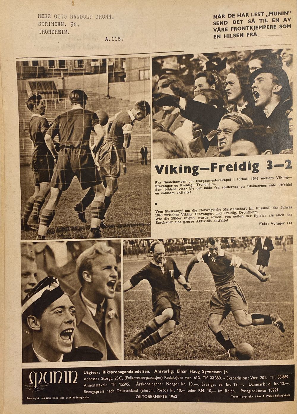 Munin (H)  (October) magazine collectible - Main Image 2