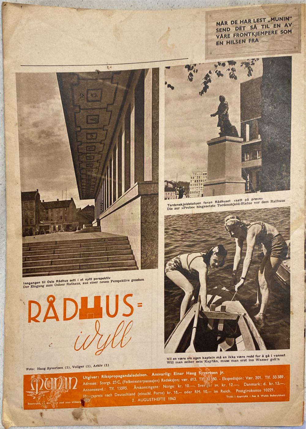 Munin (H)  (August) magazine collectible - Main Image 2