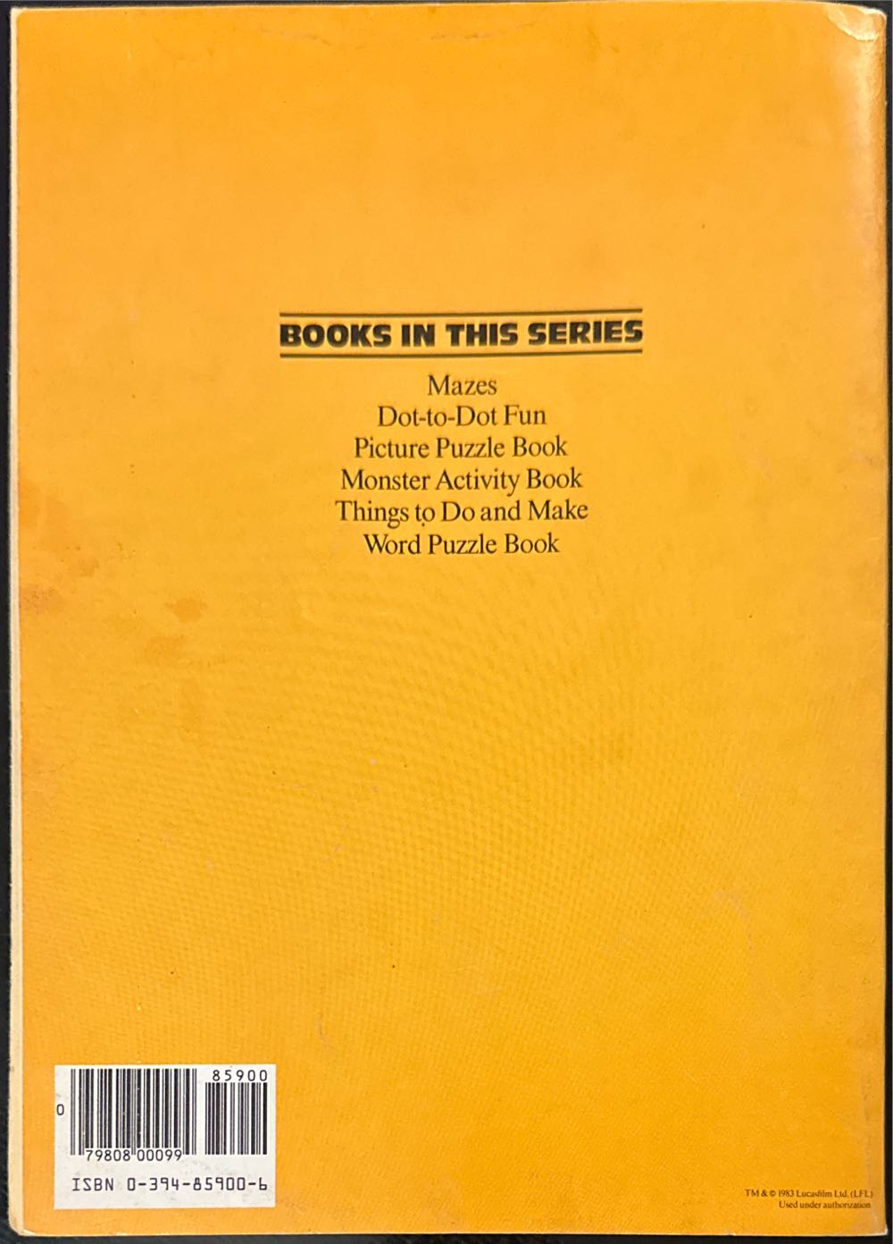 Return of the Jedi Activity Book  magazine collectible [Barcode 07980800099485900] - Main Image 2