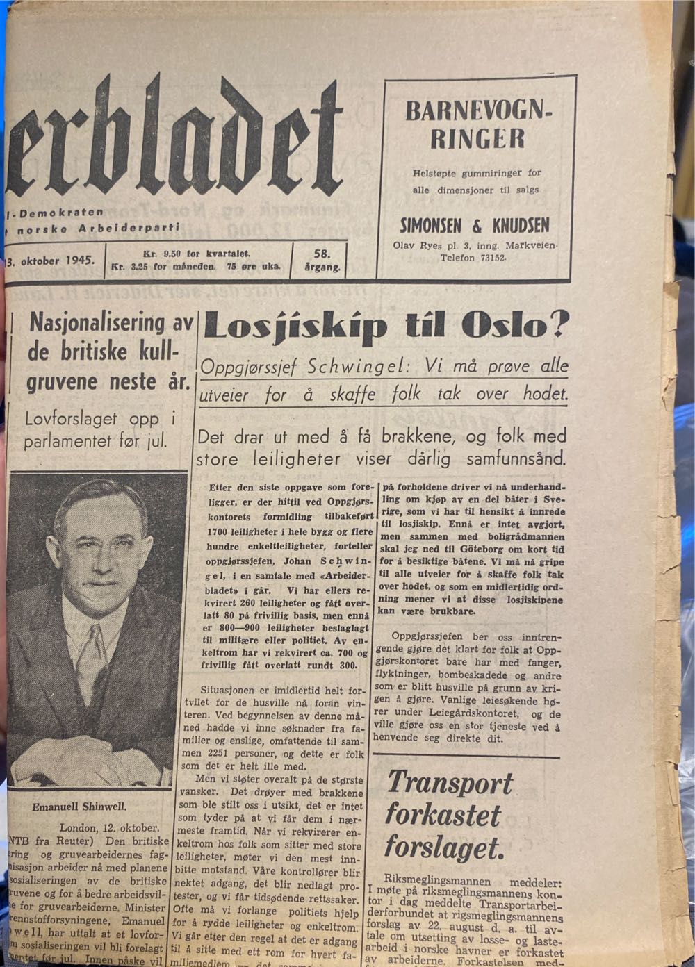 Arbeiderbladet (H) (October) magazine collectible - Main Image 2