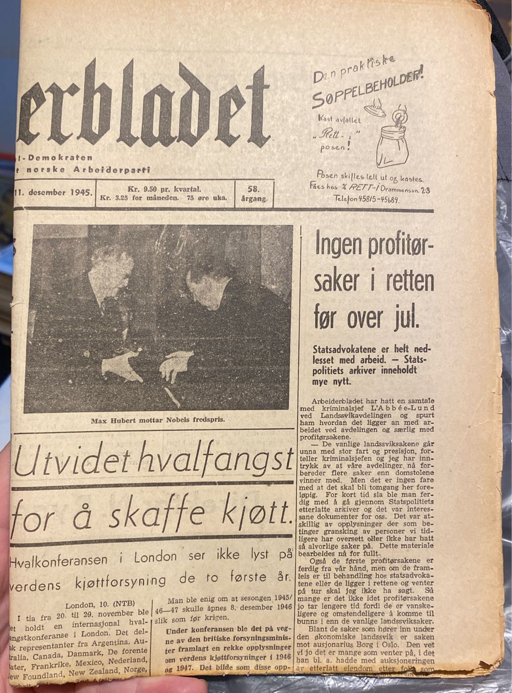 Arbeiderbladet (H)  (December) magazine collectible - Main Image 2