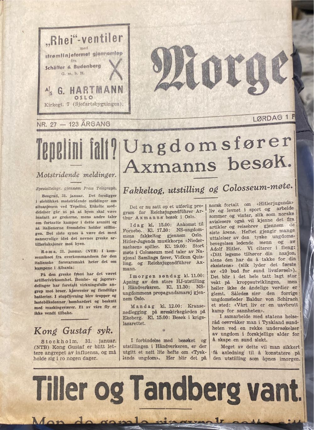 Morgenbladet (H)  (February) magazine collectible - Main Image 1