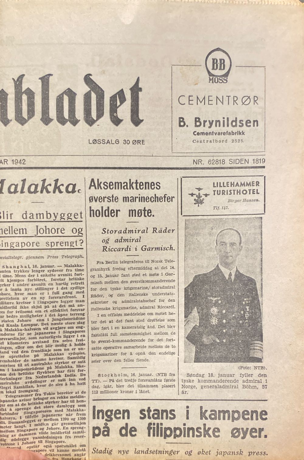 Morgenbladet (H)  (January) magazine collectible - Main Image 2