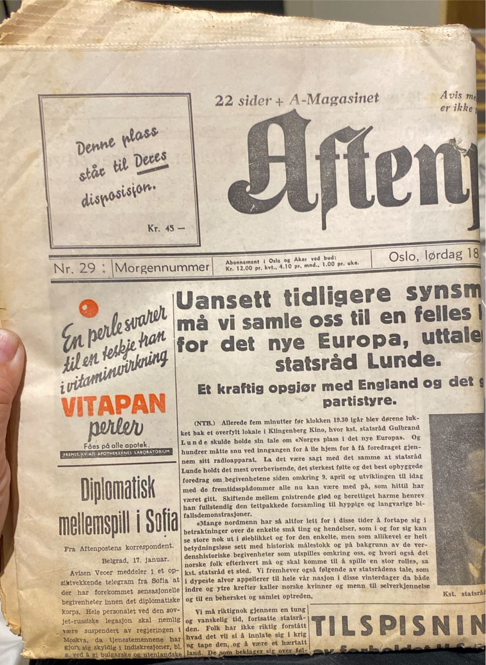 Aftenposten (H) (January) magazine collectible - Main Image 1