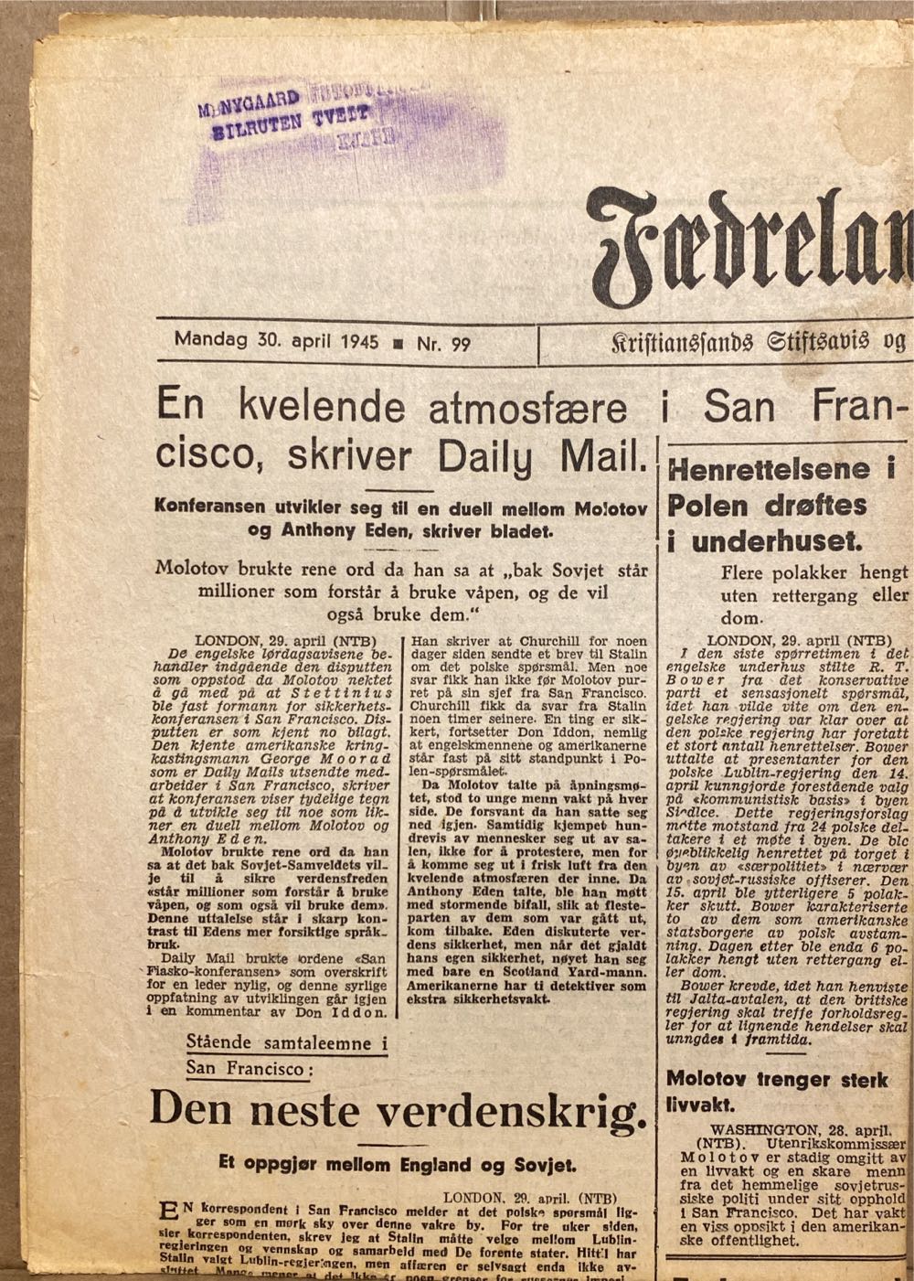 Korrespondanse fra Berlin (H)